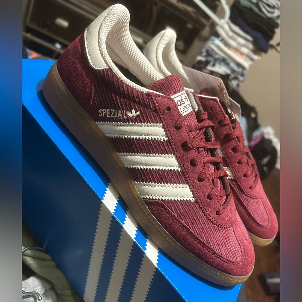 Adidas Spezial Burgundy and White Men's Sneakers